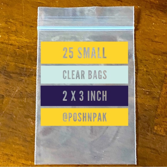 25 Small clear zip style bags 2 x 3 inch - Picture 1 of 2